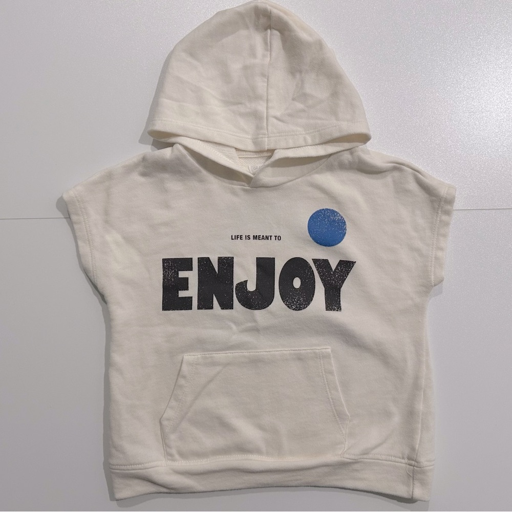 Kids Cream Hoodie with Print